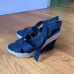 BCBG Denim Wedges